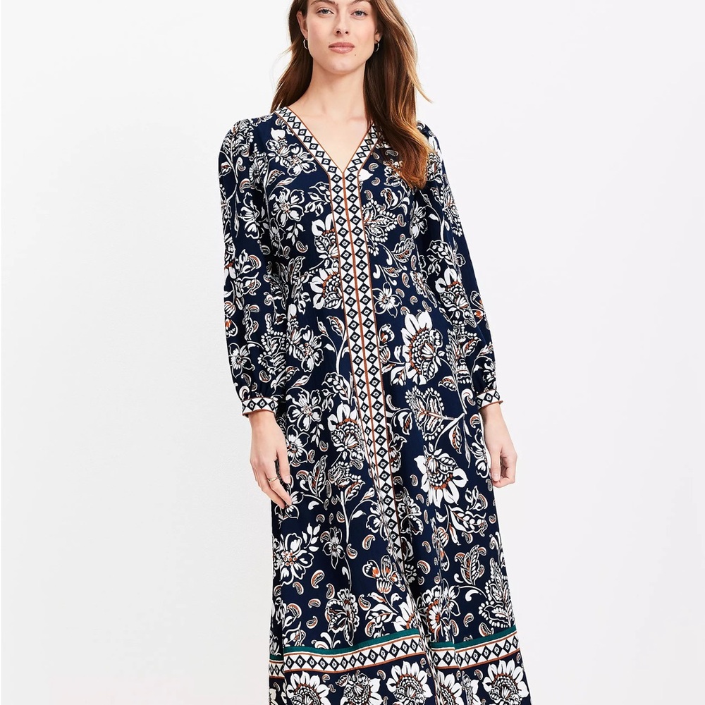 LOFT Midi Dress  Long Sleeve Size 4